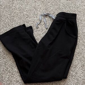 Figs Black Jogger scrub pants with Gray Drawstring